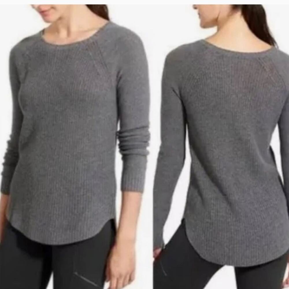 Athleta Kennewick Crewneck Sweater Grey Small